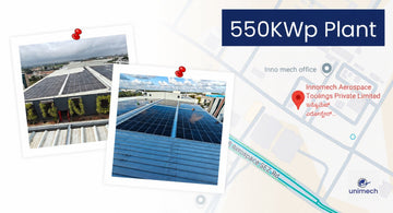 550 kWp rooftop solar power plant at Innomech Aerospace in Bengaluru